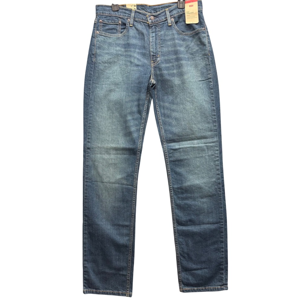 Levis 514 Straight Fit Mens Jeans Medium Wash Blue Straight Leg Denim 33x34